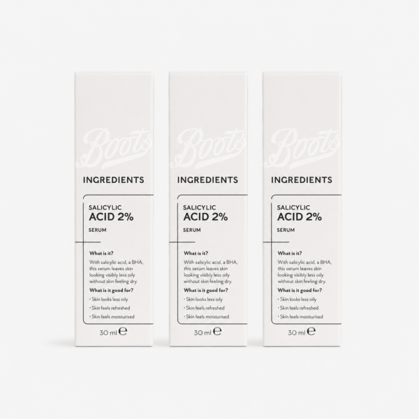 Boots Salicylic Acid 2% Serum – BHA Exfoliating & Clarifying Serum (30ml)