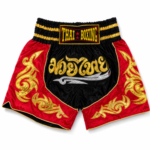 muai thai shorts (1) Red & Gold Champion Muay Thai Shorts