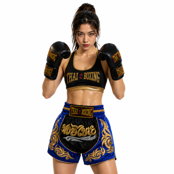 muai thai shorts (2) Royal Blue & Black Muay Thai Shorts